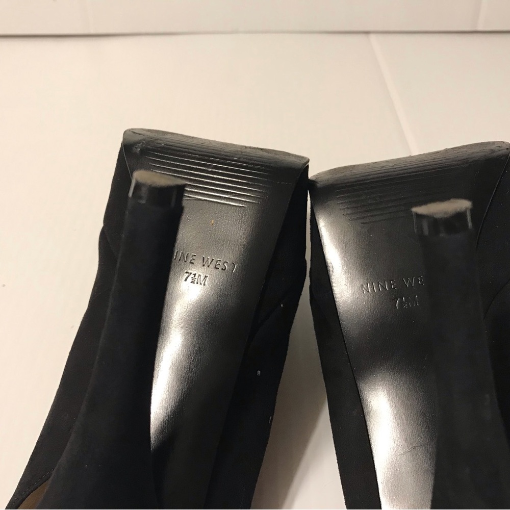 Nine West high heels platform black faux suede size 7.5 - Picture 8 of 10
